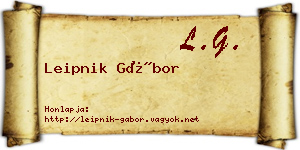 Leipnik Gábor névjegykártya
